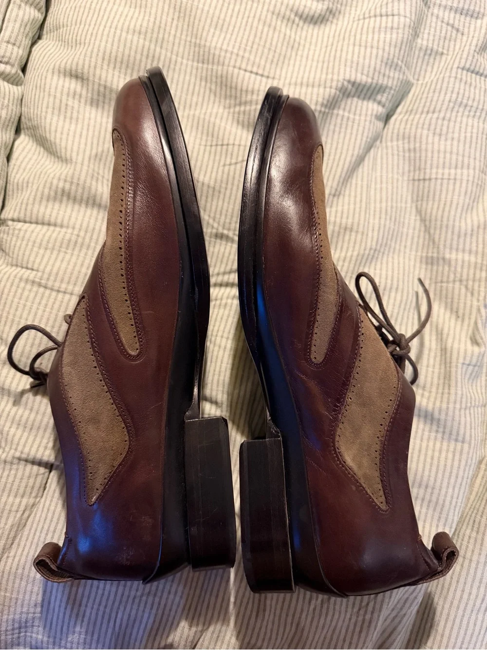 Cole Haan Brown Leather and Suede Wingtip Derbys